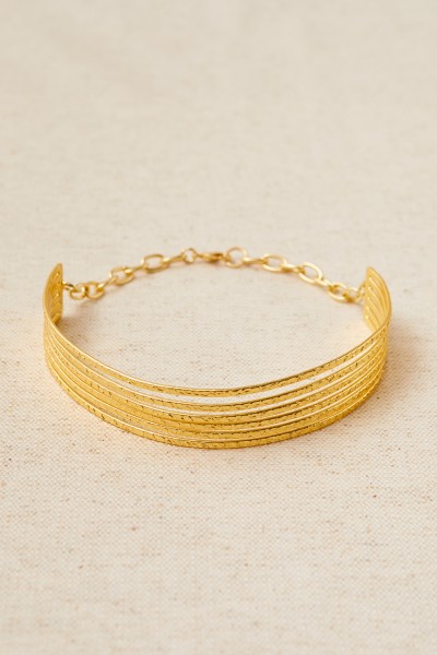 Choker latón baño de oro sencillo