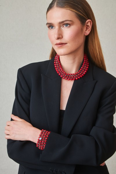 Collar de cristales rojos 