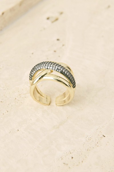Anillo Entrelazado con Cristales