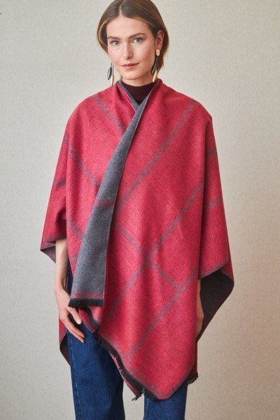 Poncho Fucsia Rectángulos