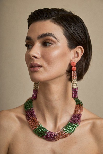 Collar Resinas Japonesas Rayado