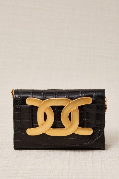 Bolso Mini Piel Labrada con Cadena