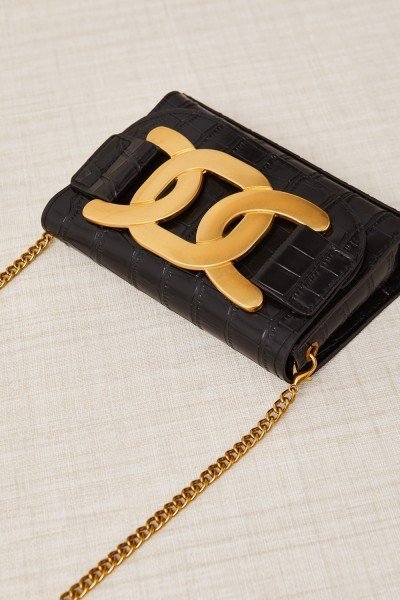 Bolso Mini Piel Labrada con Cadena