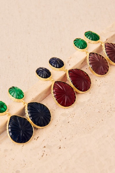 Pendientes con Piedras Semiprecioas Facetadas