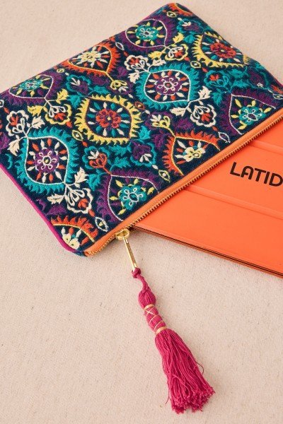 Bolsita Grande Bordado Mandalas