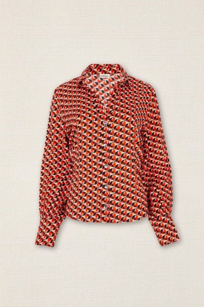 Blusa con estampado de cubos 