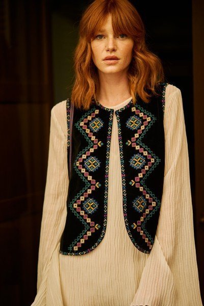 Chaleco terciopelo bordado