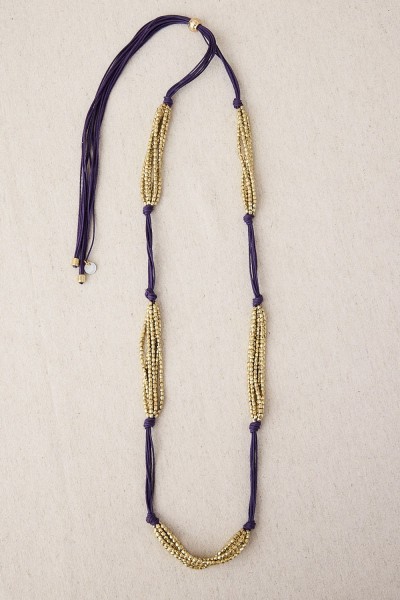Collar cordón y latón baño de oro
