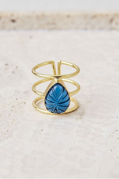 Anillo piedra semipreciosa tallada