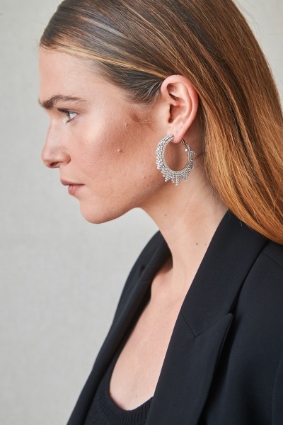 Pendiente con Flecos Brillo