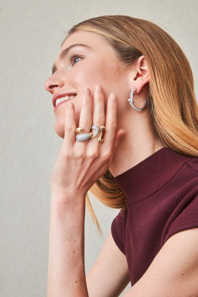 Pendiente Aro con Brillo