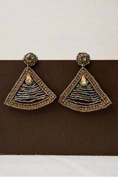 Pendiente Trapecio Bordado