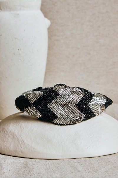 Diadema zigzag metalizado