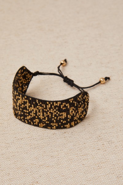 Pulsera cordón boho cristales y brillo