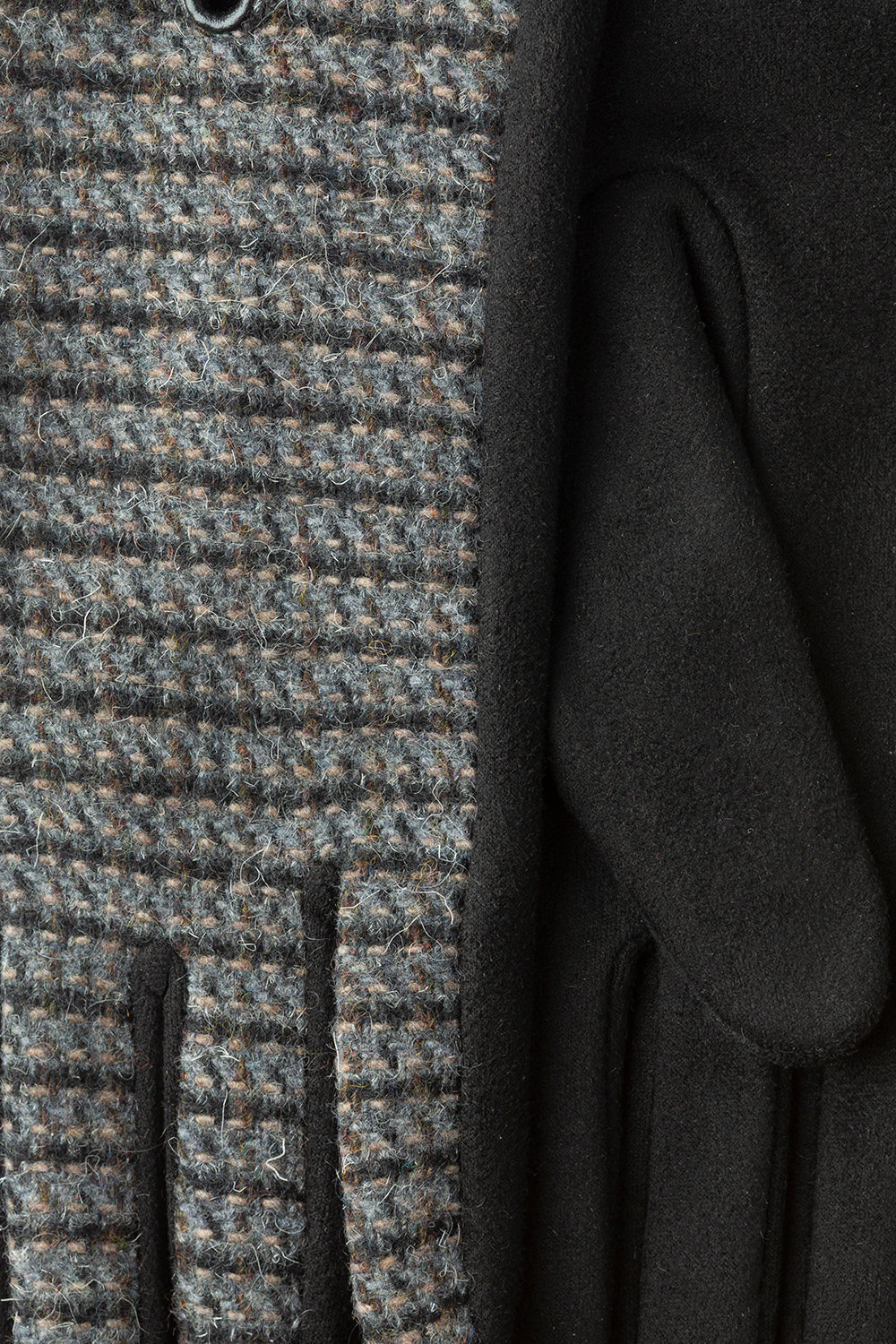 Guantes Tweed y Ante Gris Oscuro