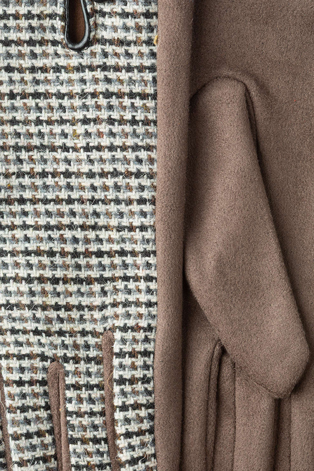 Guantes Tweed y Ante Gris Claro