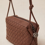 Braided Midi Crossbody Bag Brown