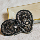 Set of embroidered hairpins Silver