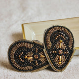 Set of embroidered hair clips Gold
