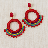 Mauve Resin Ethnic Earring