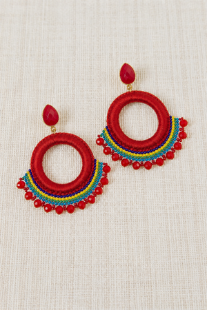 Mauve Resin Ethnic Earring