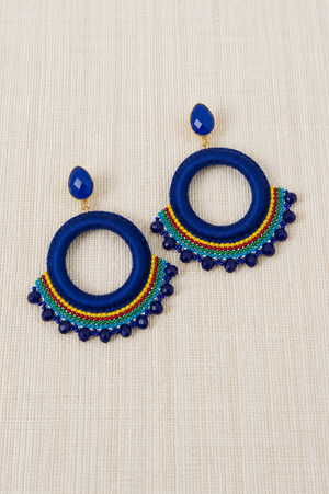 Mauve Resin Ethnic Earring