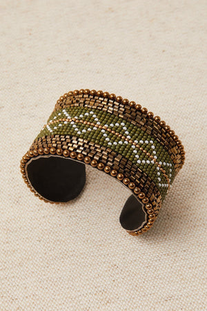 Olive Green Ethnic Bracelet