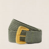 Gold Engraved Buckle Green Belt
