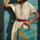 Bolso Tejido Tropical Verde