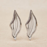 Pendientes Pétalo Ondulado Plata