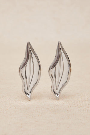 Wavy Petal Sterling Silver Earrings