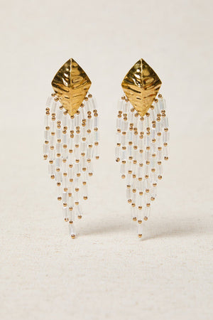 White Resin Cascade Earring