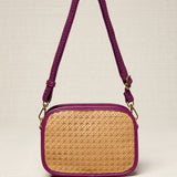 Violet Rattan Crossbody Bag