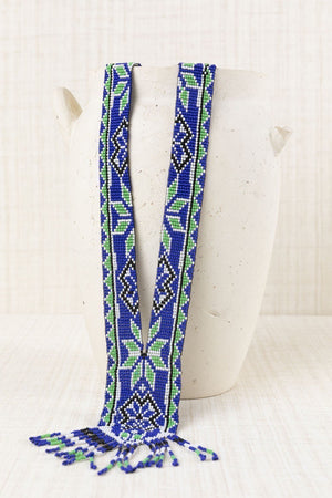 Collar Azteca Resina Azul