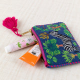 Embroidered Zebra Pouch (S)