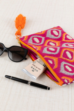 Embroidered Geometry Pouch (L)