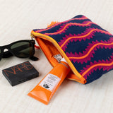 Embroidered Waves Pouch (M)