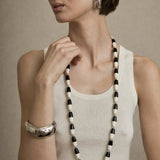 Long Two-Tone White Resin Necklace