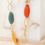 Long Necklace Three Color Resin Coral