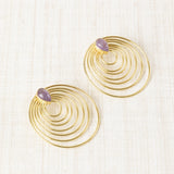 Multi-Hoop Natural Purple Stone Earring