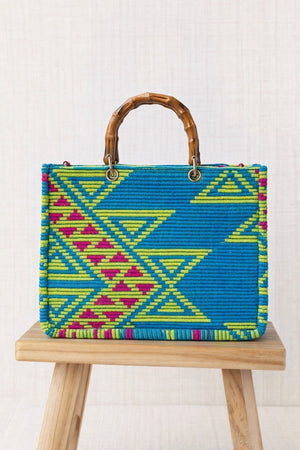 Bolso Tejido Tropical Verde