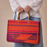 Bolso Tejido Tropical Naranja