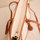 Bolso shopper cuadros color Marrrón