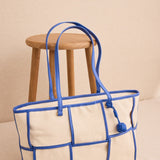 Bolso shopper cuadros color Azul