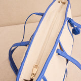 Bolso shopper cuadros color Azul