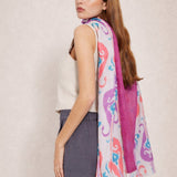 Fular Estampado Corollas Fresa