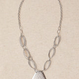 Collar Largo Metal Grabado Plata