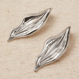 Pendientes Pétalo Ondulado Plata