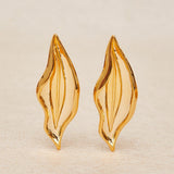 Wavy Petal Gold Earrings
