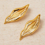 Wavy Petal Gold Earrings